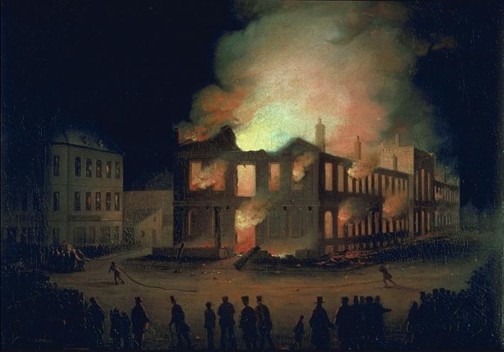 Incendie de l'Hôtel du Parlement du Canada-Uni, Montréal, 1849